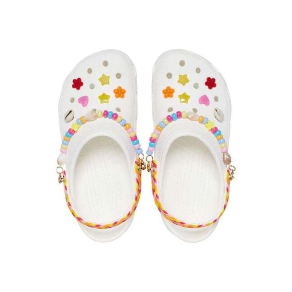 CROCS Men / Women - NEW - White - Classic Festival Vibes - Slip On Sandals